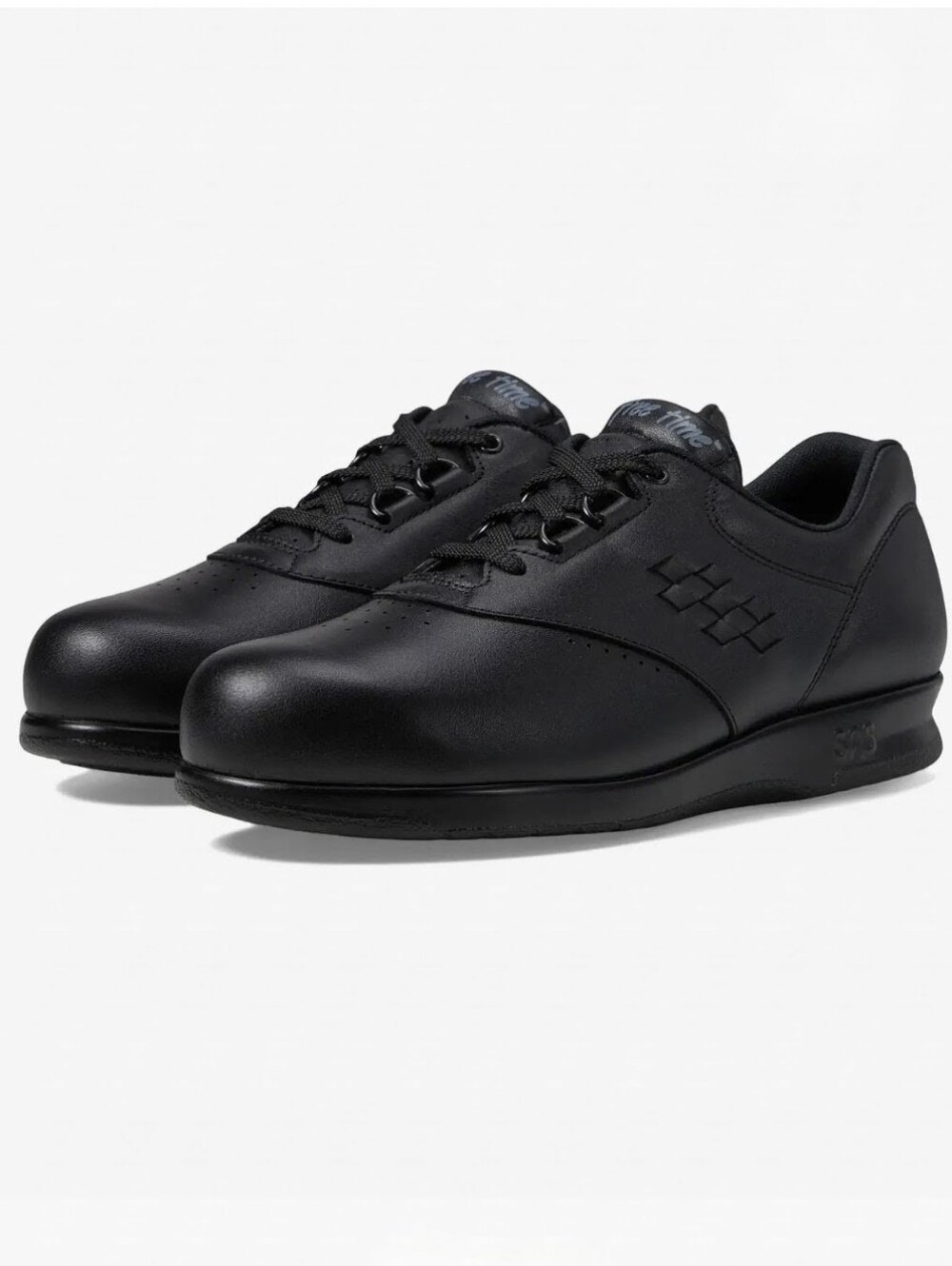 SAS Free Time Lace-Up Comfort Diabetic Leather Walking Shoe Size 9WW Black EUC